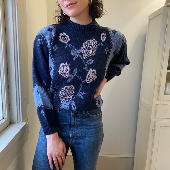Vintage Sweaters - ♥️ 3/$30 Vintage Knit Floral Pullover Sweater ✨